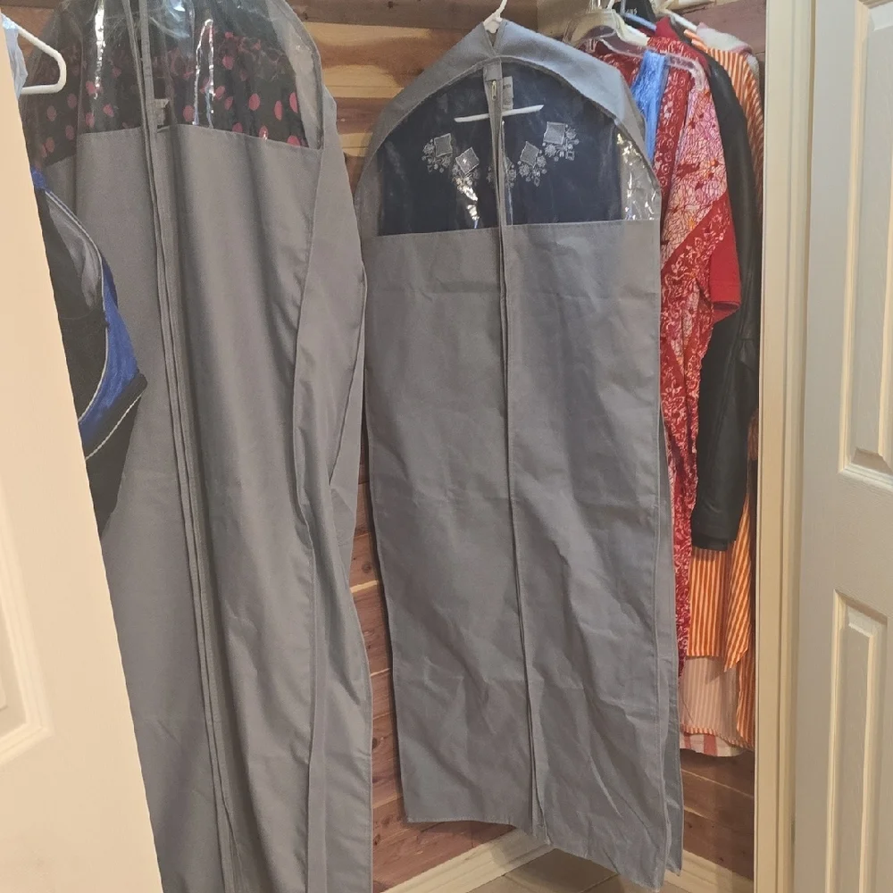 4 Gray Fabric Material Garment Bags